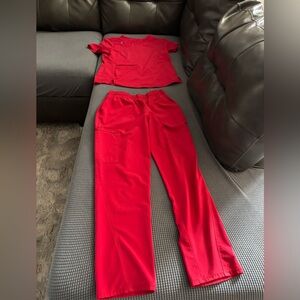 Red Scrub Set